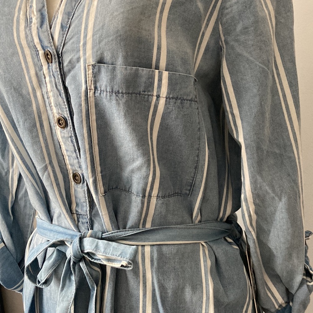 Luxology Long Sleeve Shirt Dress M (10) - Picture 9 of 16